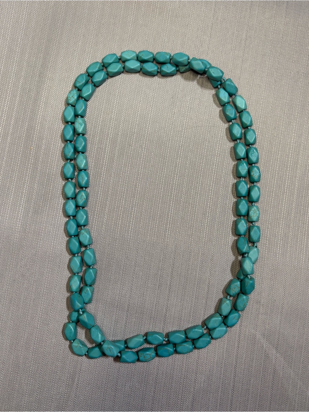 Long turquoise beaded necklace